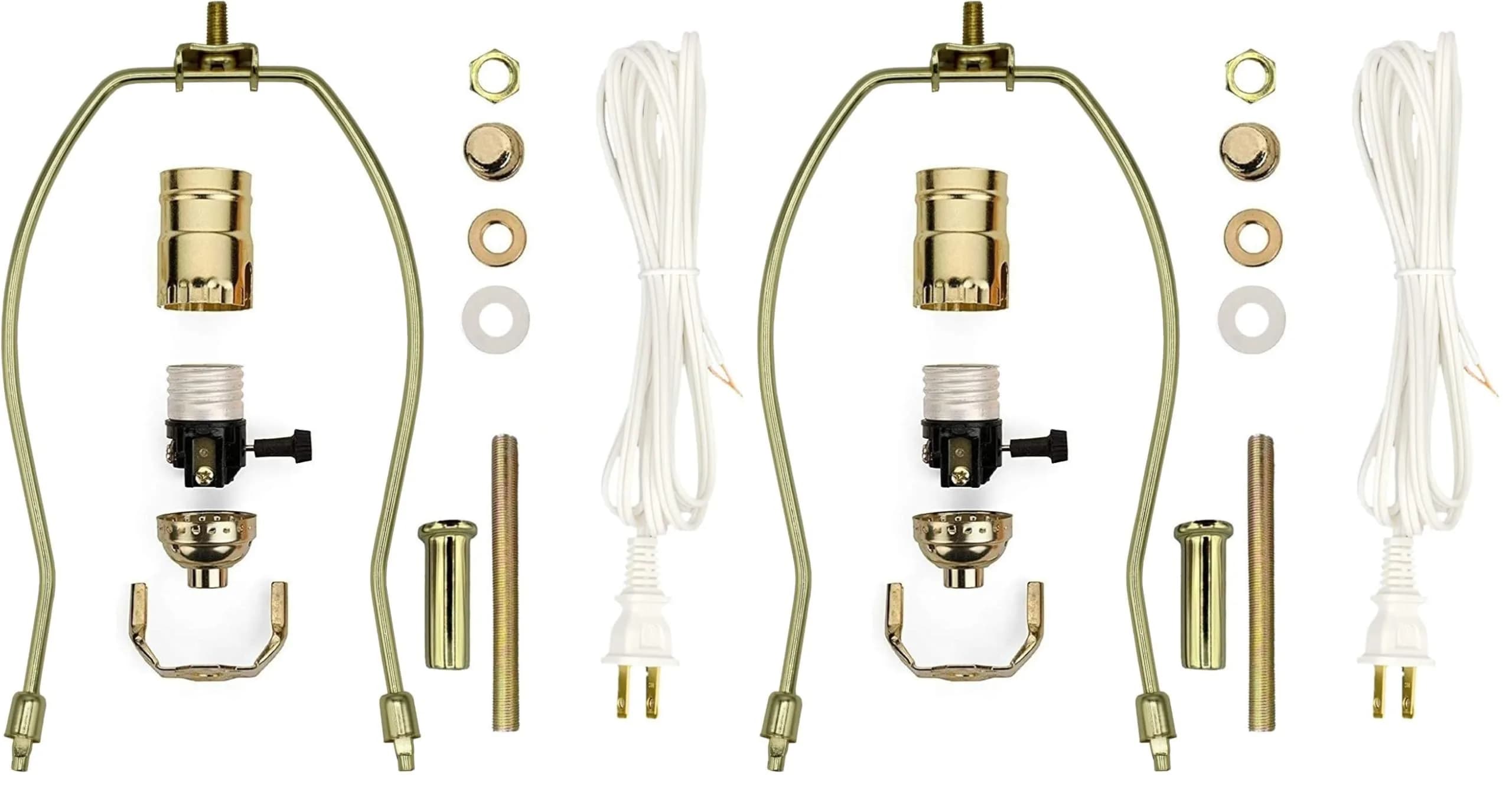 Creative Hobbies Make-A-Lamp Kit #ML3-12S | Complete DIY Lamp Parts Kit for Repair & Projects — Gold