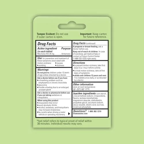 Dramamine Nausea Relief Chewable Raspberry Cream 12 Count | Fast 24-Hour Motion Sickness Support thumbnail 8