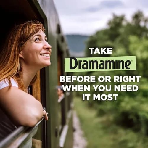 Dramamine Nausea Relief Chewable Raspberry Cream 12 Count | Fast 24-Hour Motion Sickness Support thumbnail 3