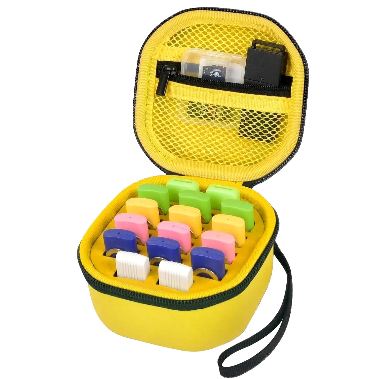 Comecase Hard EVA Shell USB Flash Drive Case | Holds 16 USB Drives with Mesh Pocket & Hand Strap - main product image