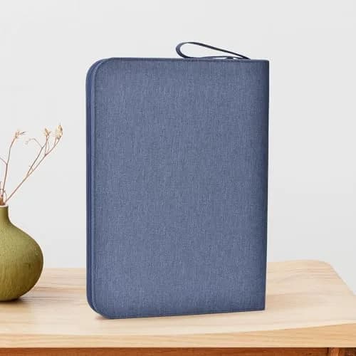 erofa 48 Slots Fountain Pen Case, Blue Canvas Holder | Large Capacity Organizer for Students & Professionals thumbnail 6