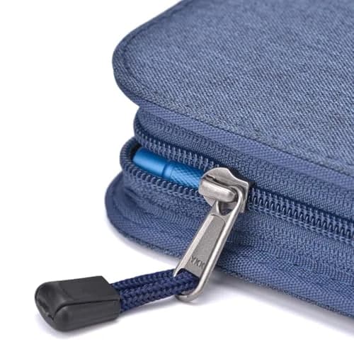 erofa 48 Slots Fountain Pen Case, Blue Canvas Holder | Large Capacity Organizer for Students & Professionals thumbnail 8