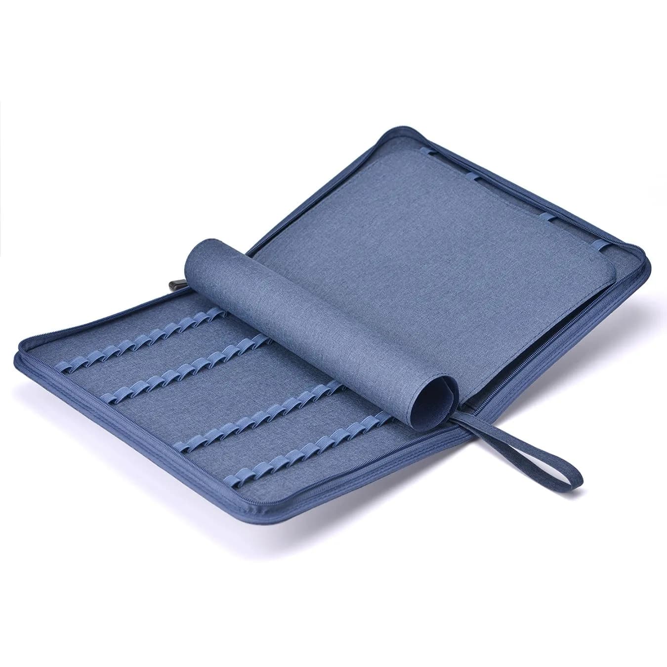 erofa Blue 48 Slot Water-Resistant Canvas Fountain Pen Case Holder Bag - view 3