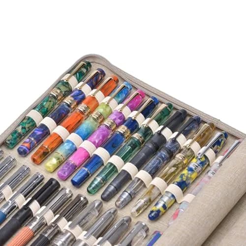 erofa 48 Slot Fountain Pen Case 420g (14.8 oz) | Water-Resistant Canvas Organizer for Collectors thumbnail 8