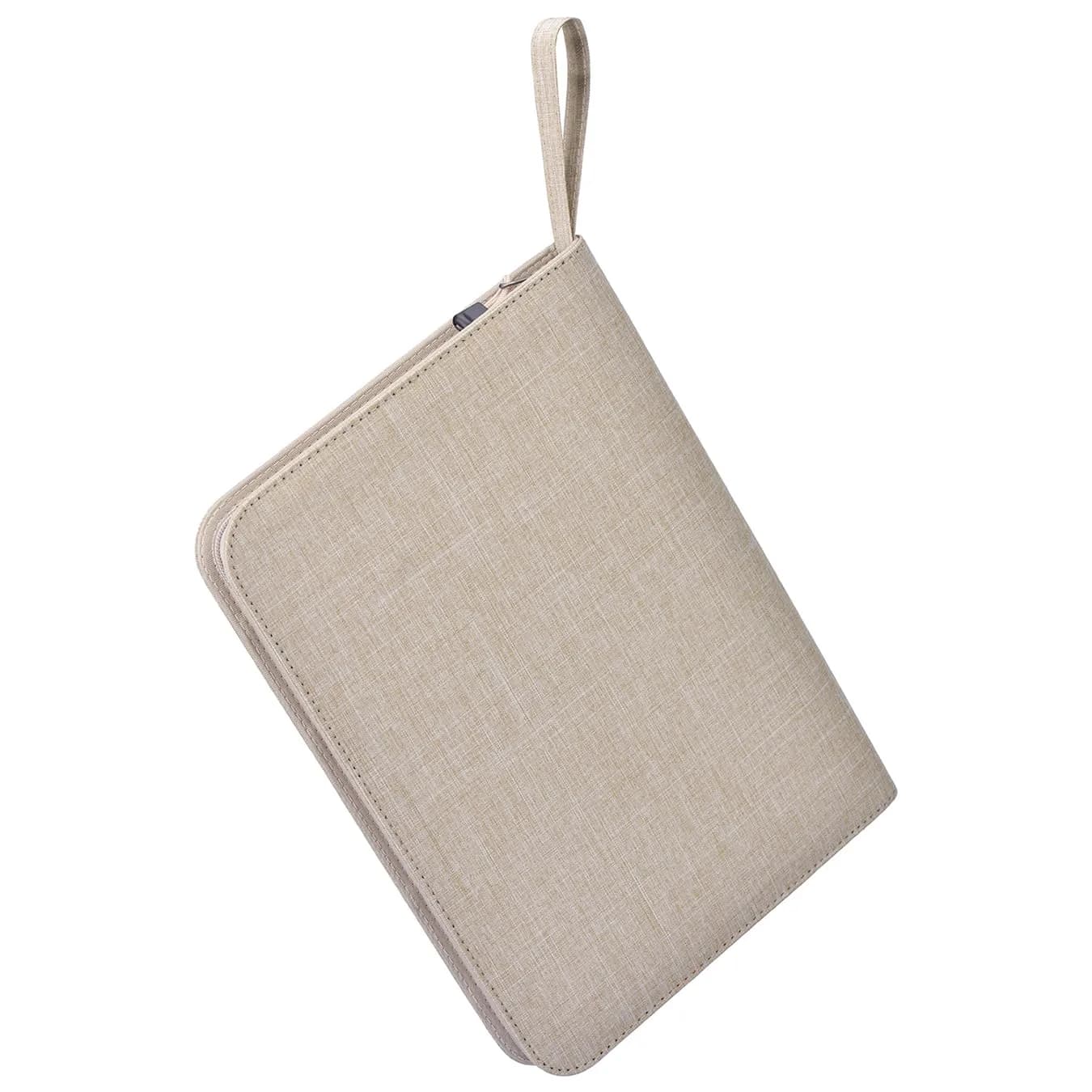 erofa Beige Canvas 48 Slots Fountain Pen Case, Water Resistant Display Pouch Bag - view 4