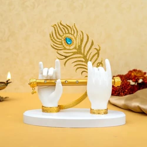 Ekhasa Lord Krishna Hands with Flute Idol (Big Size) | Divine Krishna Statue for Home & Car Decor thumbnail 1