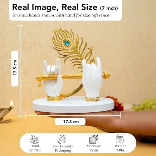 Ekhasa Lord Krishna Hands with Flute Idol (Big Size) | Divine Krishna Statue for Home & Car Decor thumbnail 3