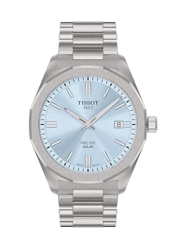 Tissot PRC 100 Solar, Swiss Solar Quartz, 39mm | Ice Blue Dial Men’s Watch with Solar Power thumbnail 1