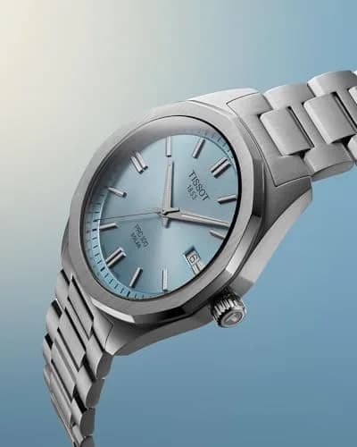 Tissot PRC 100 Solar, Swiss Solar Quartz, 39mm | Ice Blue Dial Men’s Watch with Solar Power thumbnail 4