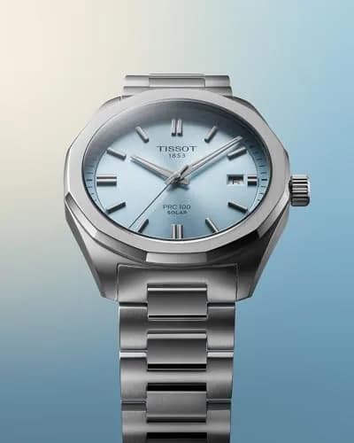 Tissot PRC 100 Solar, Swiss Solar Quartz, 39mm | Ice Blue Dial Men’s Watch with Solar Power thumbnail 5