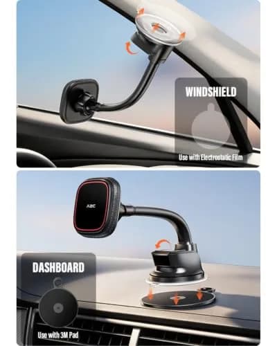 APPS2Car MagSafe Car Phone Mount with Flexible Gooseneck Arm | Secure Magnetic Hold & 360° Rotation thumbnail 7
