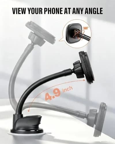 APPS2Car MagSafe Car Phone Mount with Flexible Gooseneck Arm | Secure Magnetic Hold & 360° Rotation thumbnail 3