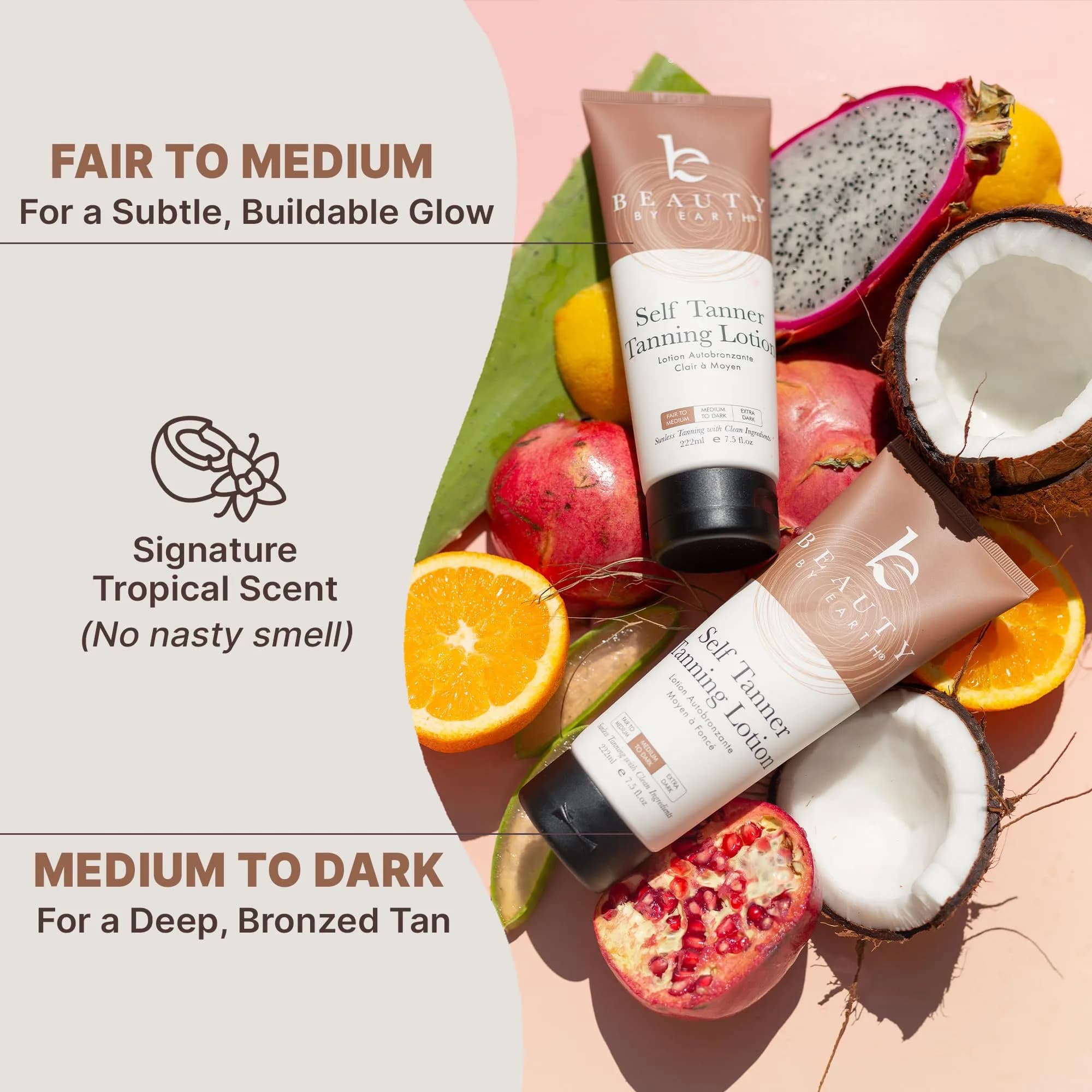 Beauty by Earth Tanning Lotion Self Tanner Fair to Medium 444ml (15 Fl Oz) | Natural Sun-Kissed Glow - view 7