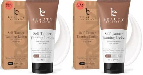 Beauty by Earth Tanning Lotion Self Tanner Fair to Medium 444ml (15 Fl Oz) | Natural Sun-Kissed Glow thumbnail 1