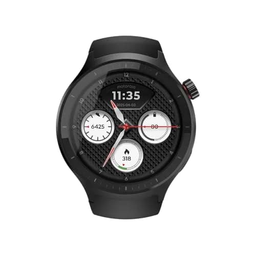 Motorola Moto Watch 47mm Stainless Steel | Sporty Wellness Tracker with Dual GPS thumbnail 1