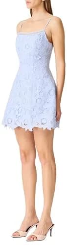 Elliatt Women's Lacy Tulip Mini Dress, Powder Blue, M | Delicate floral embroidery, lightweight fit thumbnail 3