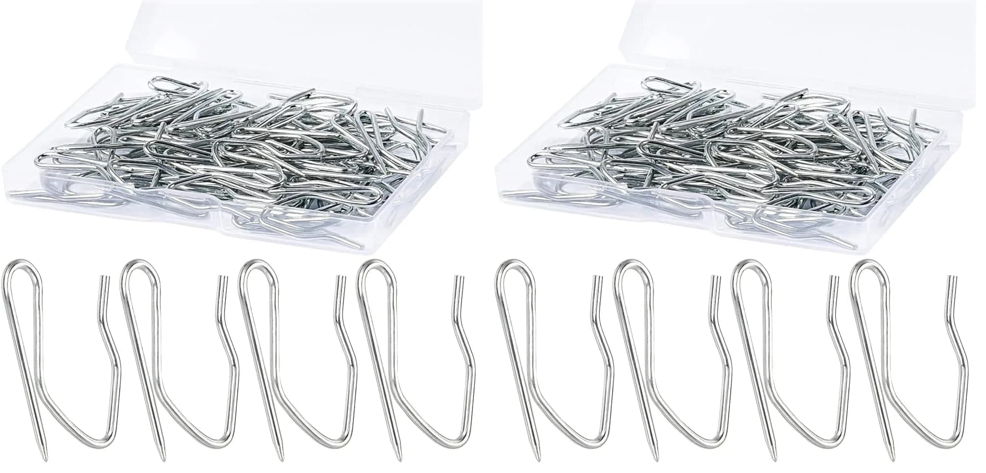 Sopito 1.2 Inches Curtain Hooks | Durable Stainless Steel, Rustproof, Pack of 58