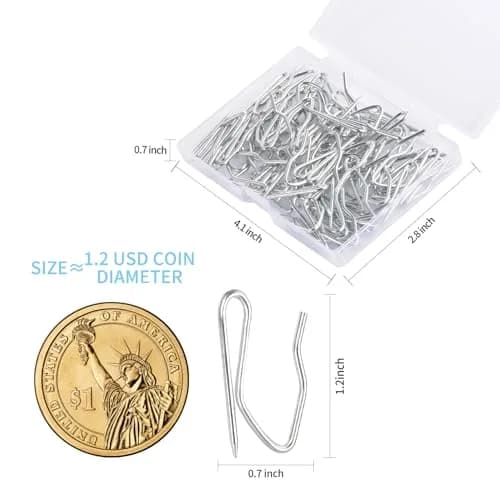 Sopito 1.2 Inches Curtain Hooks | Durable Stainless Steel, Rustproof, Pack of 58 thumbnail 2