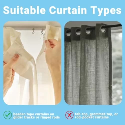 Sopito 1.2 Inches Curtain Hooks | Durable Stainless Steel, Rustproof, Pack of 58 thumbnail 3