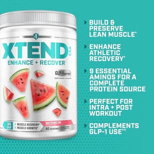 Xtend EAA + BCAA Powder with 10g EAAs Watermelon 40 Servings | Supports Muscle Growth & Recovery thumbnail 4
