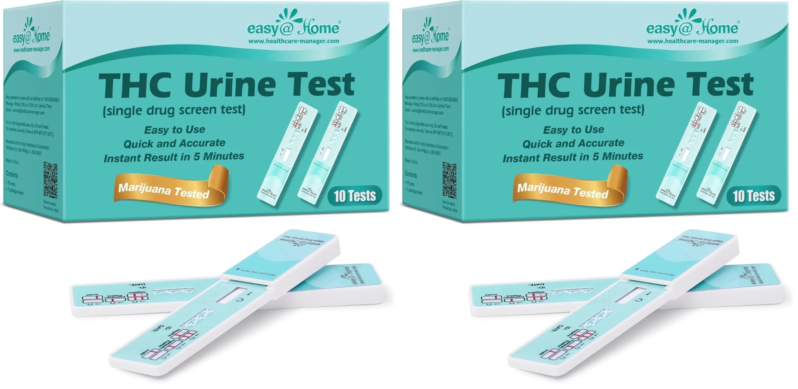 Easy@Home THC Drug Test Kit for Urine - 20 Pack | Detects 50 ng/mL Cutoff — Thc Test