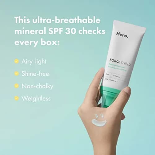 Hero Cosmetics Force Shield Superlight Sunscreen SPF 30, 100 ml (3.38 Fl Oz) | Zinc Oxide, Fragrance-Free for Acne-Prone Skin thumbnail 3