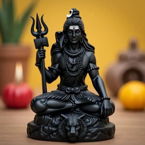 UNOVATE Shiva Idol for Car Dashboard | Mahadev Statue | Compact Black Polyresin (100g) thumbnail 6