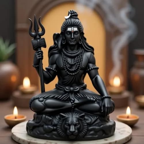 UNOVATE Shiva Idol for Car Dashboard | Mahadev Statue | Compact Black Polyresin (100g) thumbnail 7