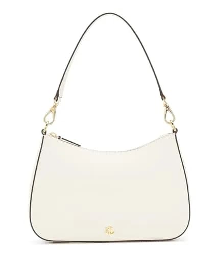 Lauren Ralph Lauren Crosshatch Leather Medium Danni Bag | Soft White | One Size thumbnail 1