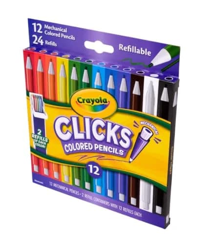Crayola Clicks Mechanical Colored Pencils 2.0mm | 12 Assorted Colors & 24 Refills - view 3