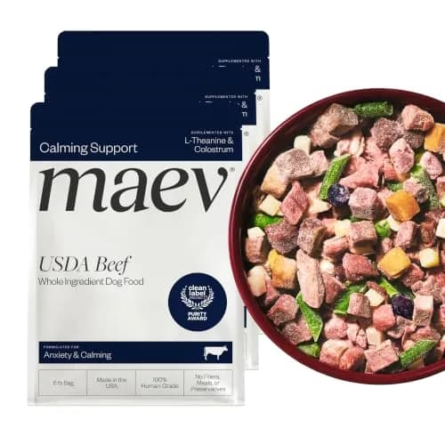 Maev Human-Grade Frozen Beef Dog Food 15 lb | Calming & Anxiety Support with Real Beef thumbnail 1
