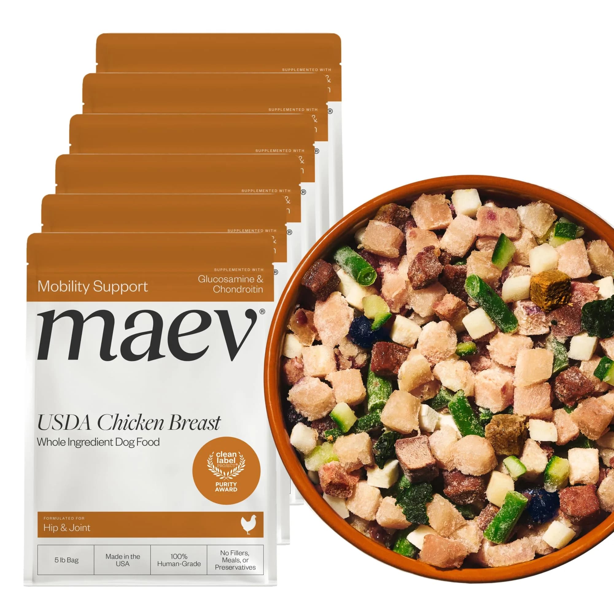 Maev Human-Grade Frozen Chicken Dog Food, Hip & Joint Support, 30 lb | Supports Mobility & Long-Term Health - main product image