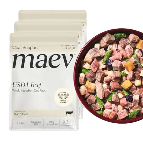 Maev Human-Grade Frozen Beef Dog Food 15 lb | Supports Skin & Coat, Made in USA thumbnail 1