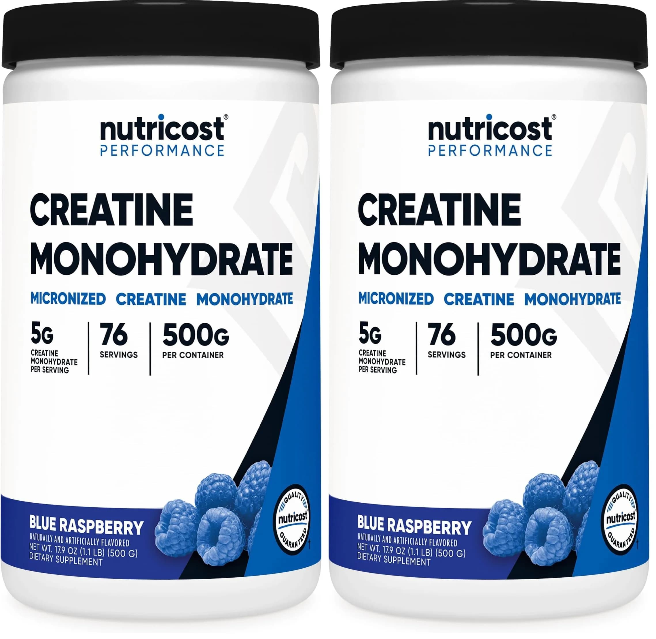 Nutricost Blue Raspberry Creatine Monohydrate Powder, 1kg (2 x 500g) | High Protein Nutritional Supplement - main product image