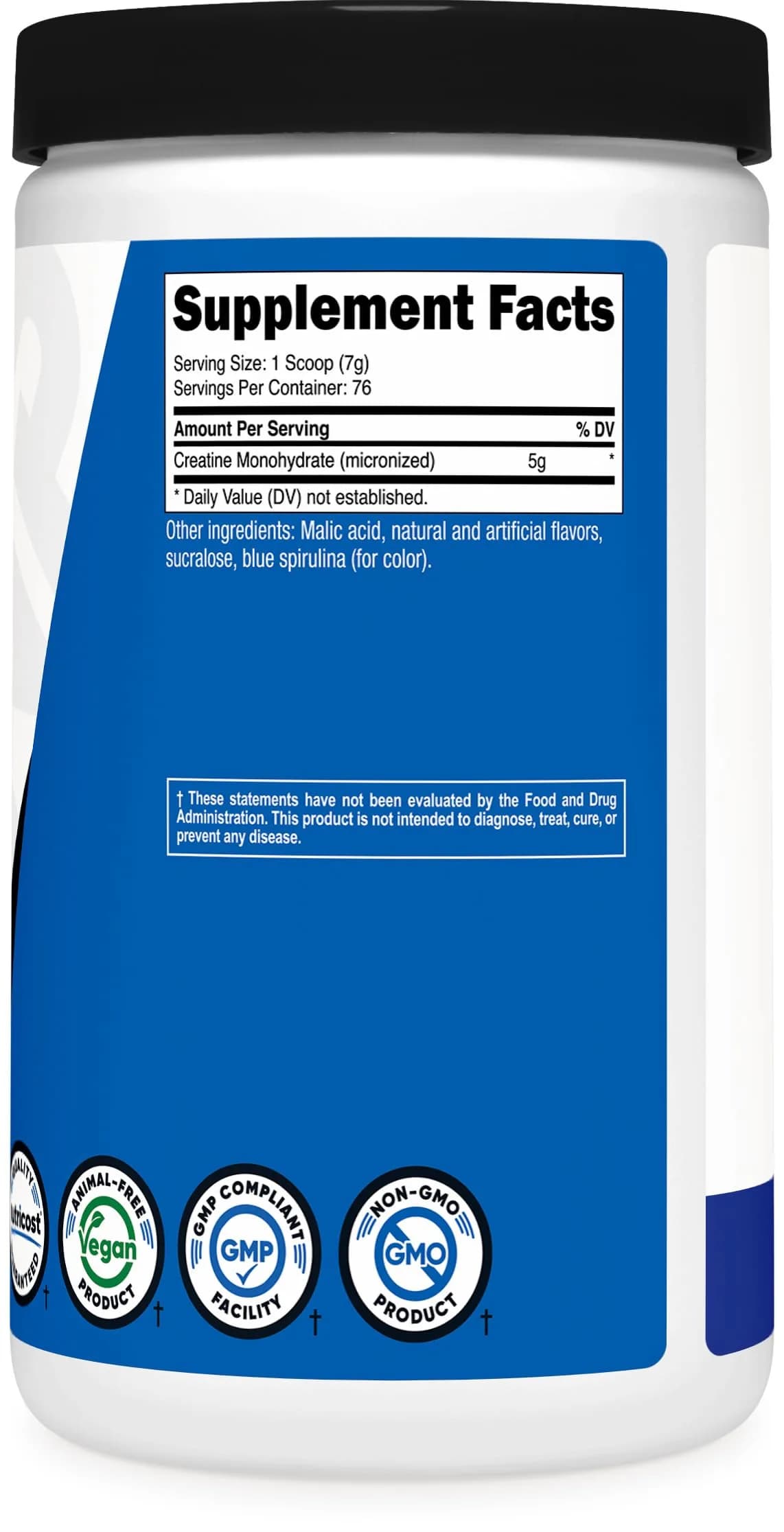 Nutricost Blue Raspberry Creatine Monohydrate Powder, 1kg (2 x 500g) | High Protein Nutritional Supplement - view 5