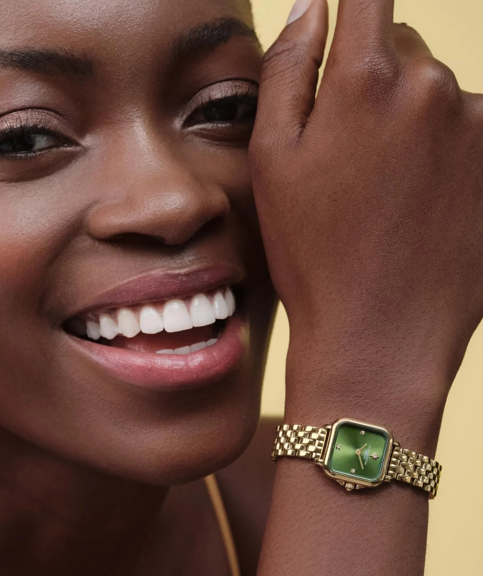 Olivia Burton Mini Grosvenor 20mm Women’s Quartz Watch | Green Sunray Dial, Gold Plated thumbnail 2