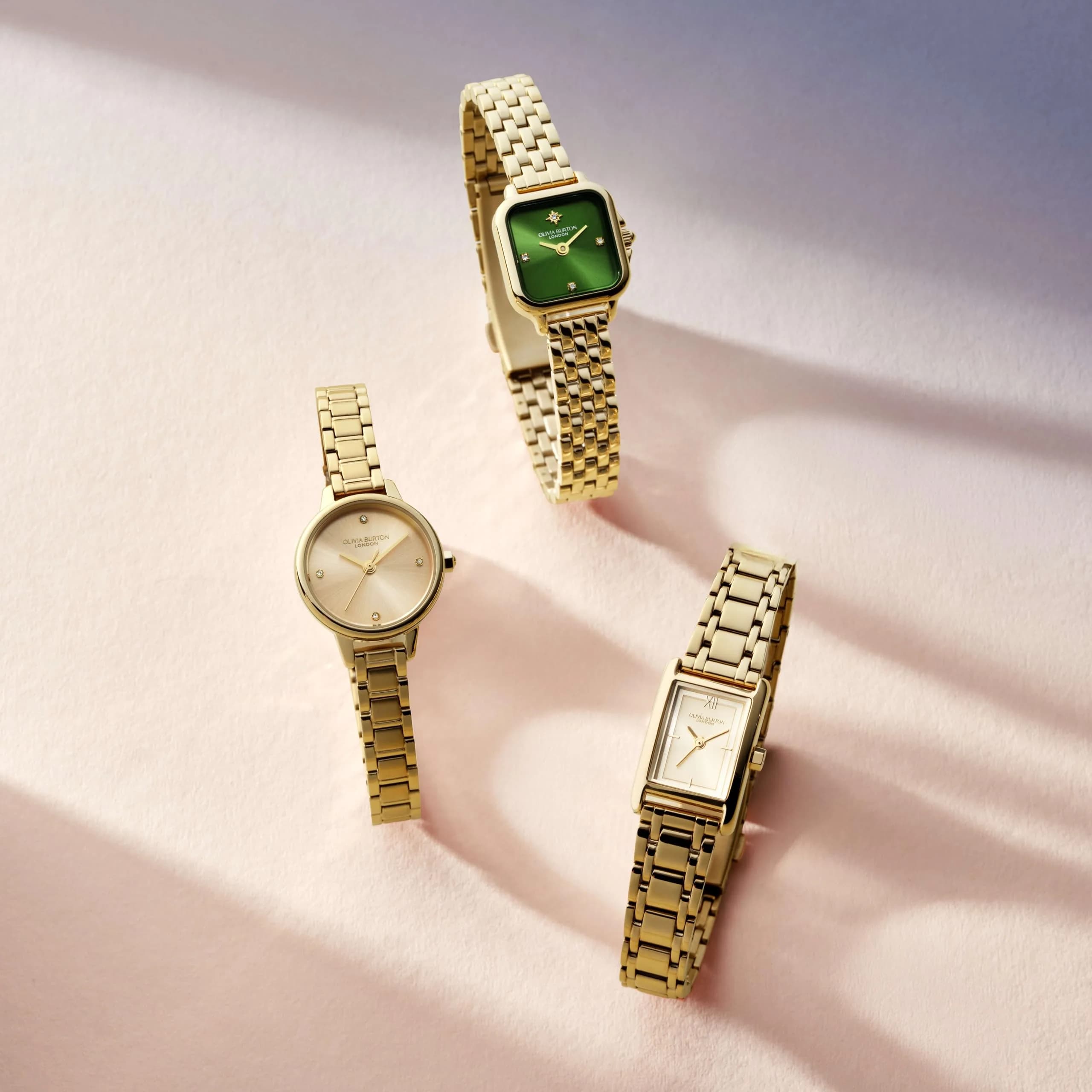 Olivia Burton Mini Grosvenor 20mm Women’s Quartz Watch | Green Sunray Dial, Gold Plated thumbnail 4