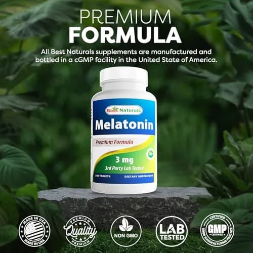 Best Naturals Melatonin 3mg 240 Tablets (Pack of 2) | Unflavoured Sleep Support in USA thumbnail 5