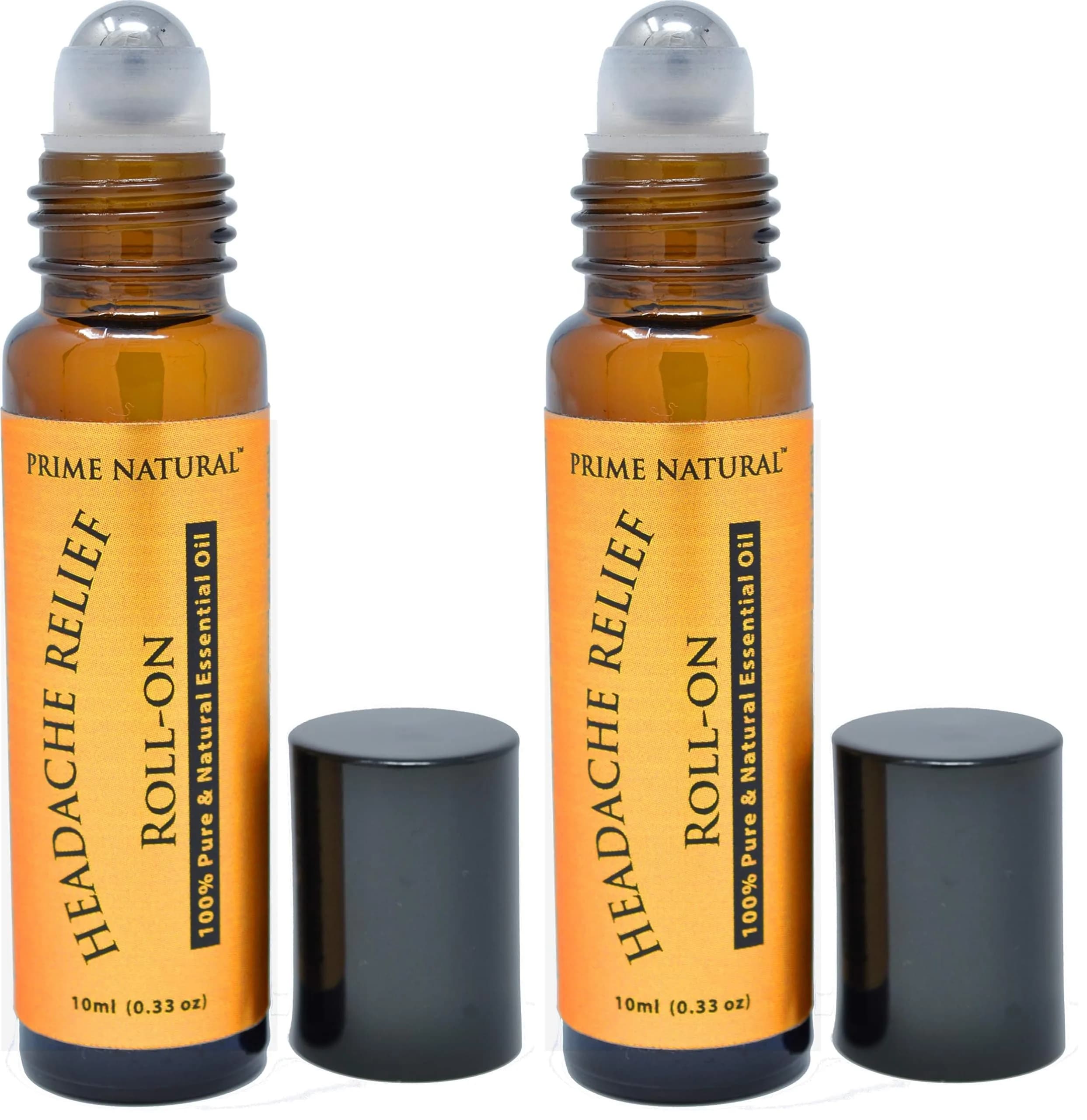 PRIME NATURAL Headache Relief Essential Oil Roll On 10ml | Natural Migraine & Tension Support — 0.34 Fl Oz