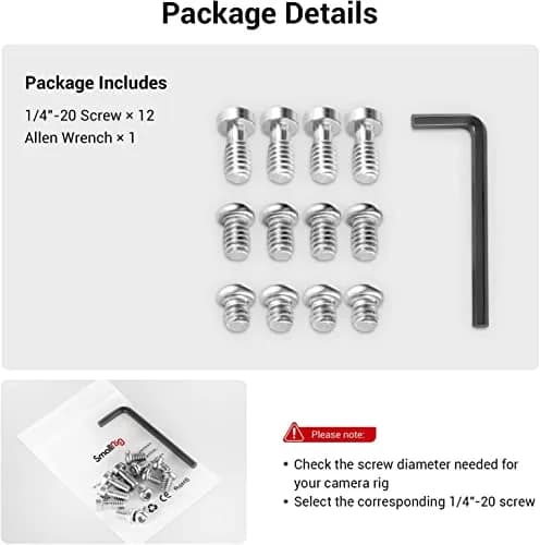 SMALLRIG 1/4" Allen Wrench Screws Pack of 24 Stainless Steel | Durable Camera Accessories thumbnail 3