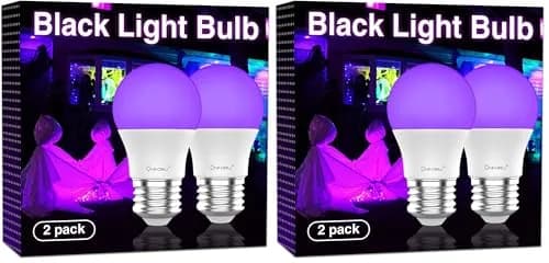 Onforu 15W LED Black Light Bulbs, E26 120W Equivalent, 385-400nm UV-A, Pack of 2 | Glow Party & Halloween Lighting thumbnail 1