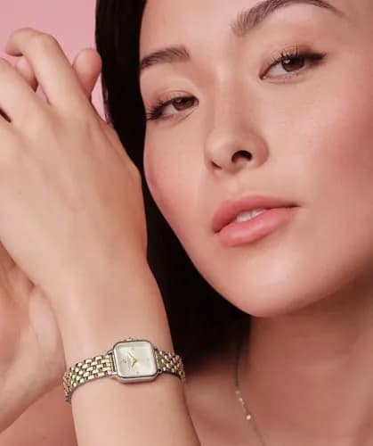 Olivia Burton Mini Grosvenor 20mm Women’s Quartz Watch | Classic Ivory Sunray Dial & Two-Tone Strap thumbnail 2
