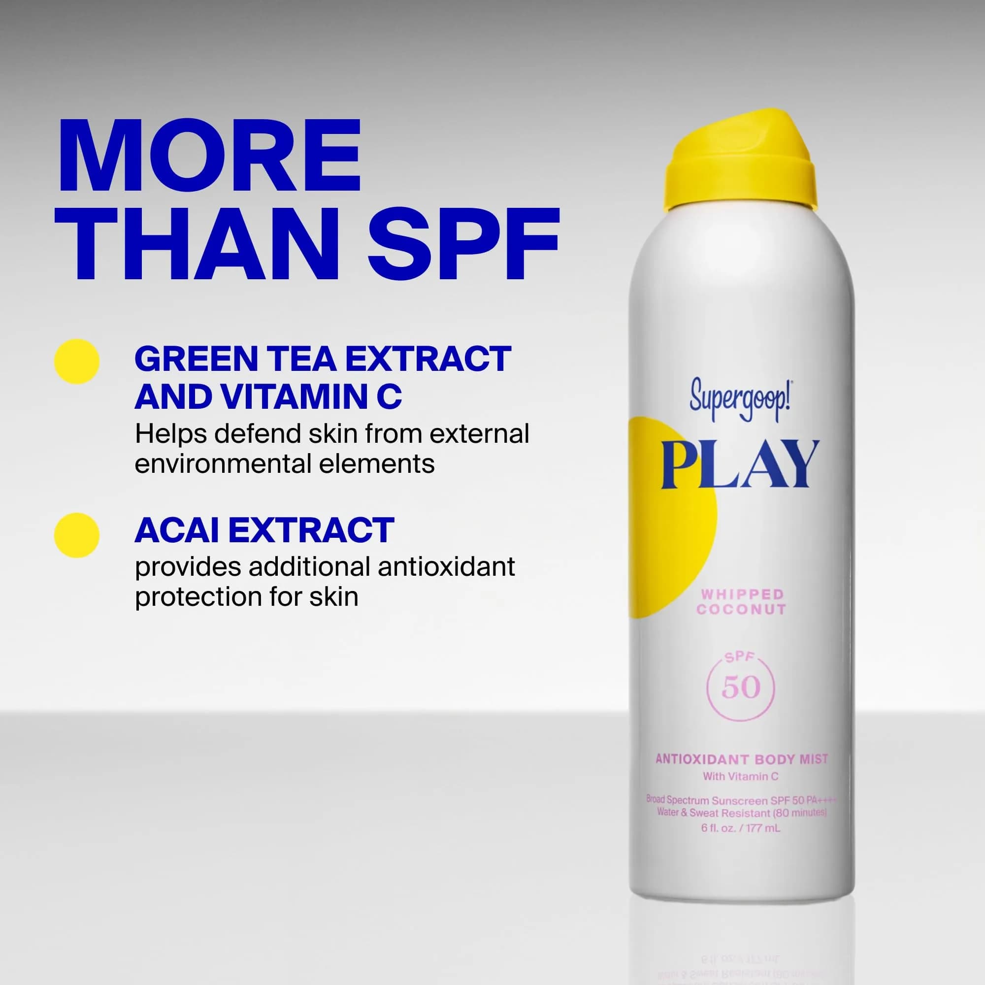 Supergoop! PLAY Antioxidant Body Mist with Vitamin C, 6 fl oz (177 ml) | Broad Spectrum SPF 50 PA++++ Sunscreen Spray - view 7