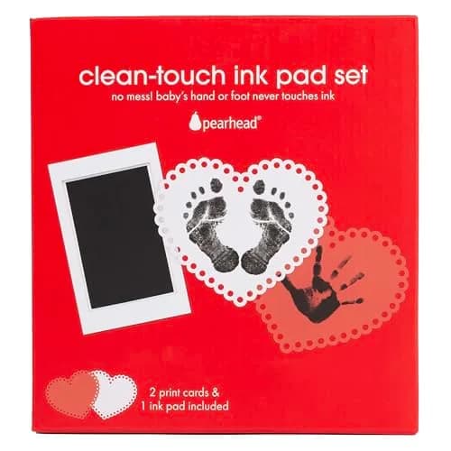 Pearhead Valentine's Day Baby Clean Touch Ink Pad Set with Heart Cards | 2.5" x 3.5" Ink Window thumbnail 1