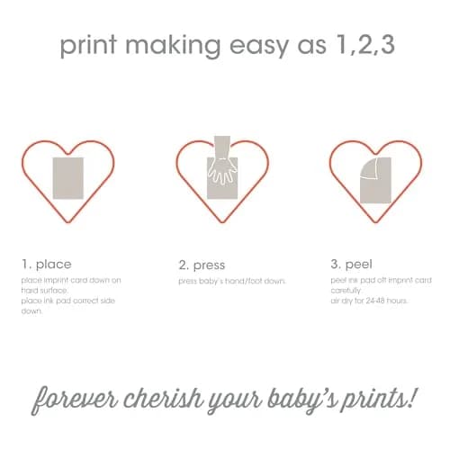 Pearhead Valentine's Day Baby Clean Touch Ink Pad Set with Heart Cards | 2.5" x 3.5" Ink Window thumbnail 2