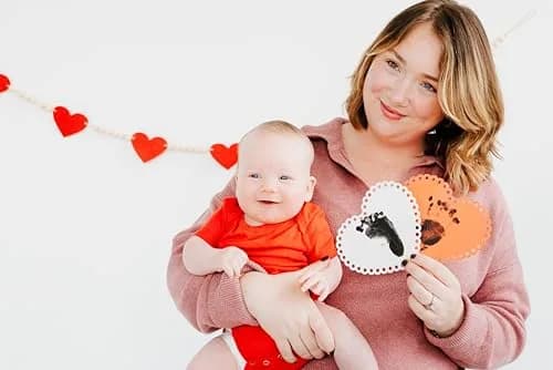 Pearhead Valentine's Day Baby Clean Touch Ink Pad Set with Heart Cards | 2.5" x 3.5" Ink Window thumbnail 3