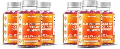 Vitamatic Magnesium Gummies 600mg | Vegan Relaxation & Muscle Support | 6 Pack thumbnail 1