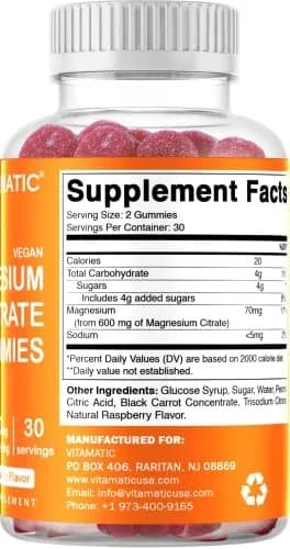 Vitamatic Magnesium Gummies 600mg | Vegan Relaxation & Muscle Support | 6 Pack thumbnail 8