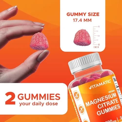 Vitamatic Magnesium Gummies 600mg | Vegan Relaxation & Muscle Support | 6 Pack thumbnail 3