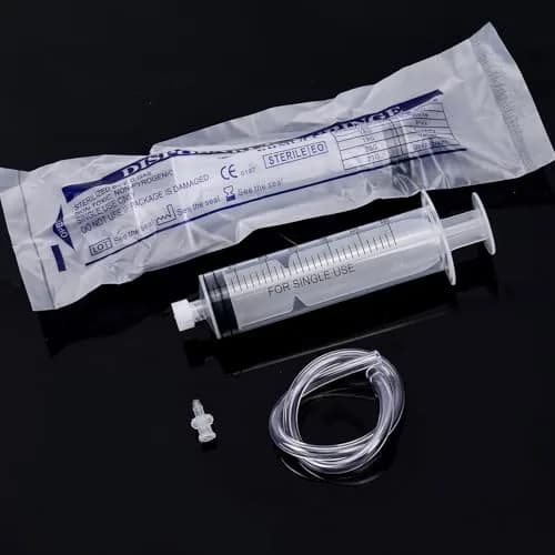DEPEPE 60ml Plastic Syringe with 13in Tubing & Luer Connections (2-Pack, Transparent) | Sterile Lab Sample Injection thumbnail 5